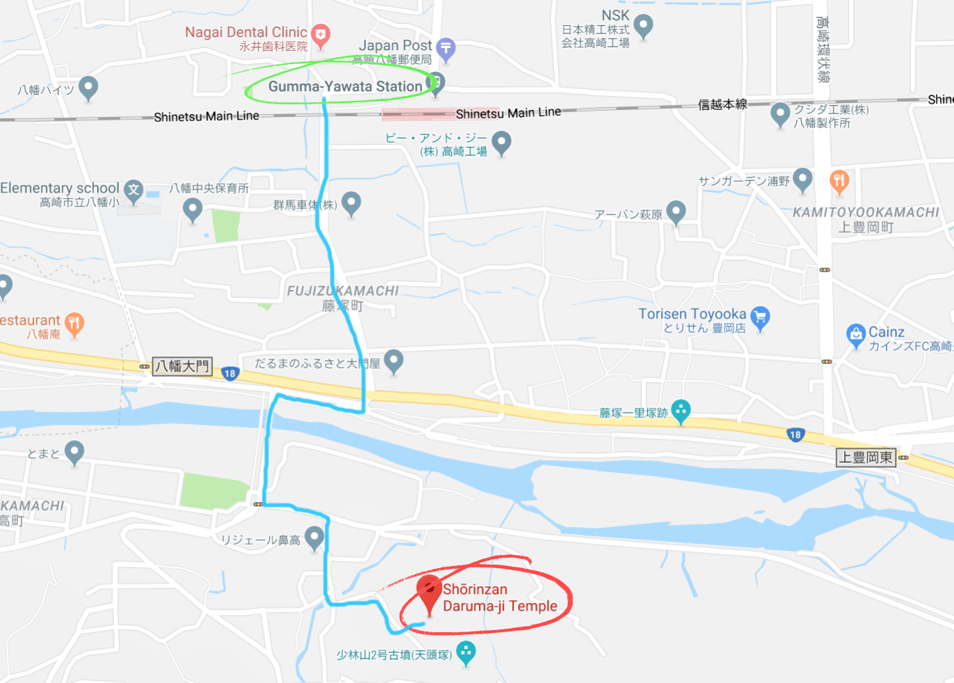 How to get to the Shorinzan Darumaji Temple in Takasaki, Japan 