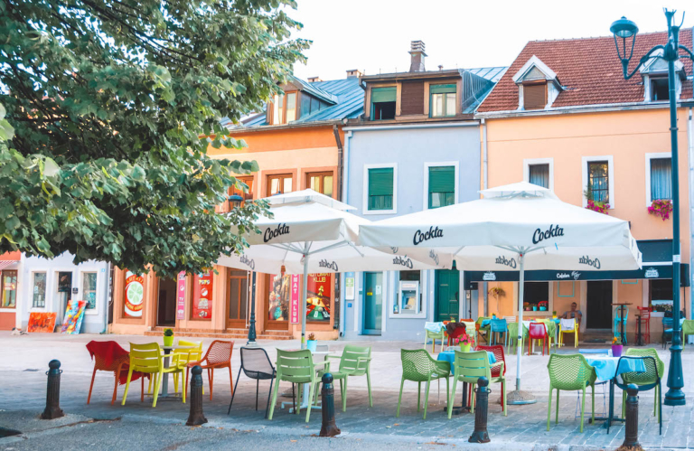 colorful houses in Cetinje Montenegro