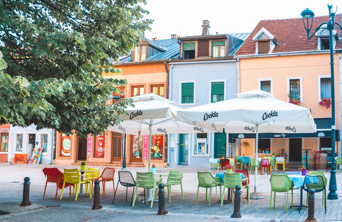 colorful houses in Cetinje Montenegro
