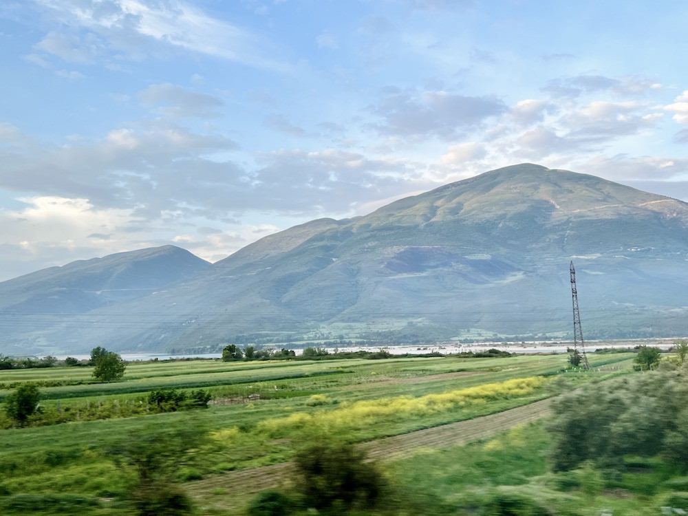 View from bus window in Albania
